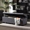 Baxton Studio Roanoke Grey Upholstered Grid-Tufting Storage Ottoman Bench 128-7047 - alternate 3